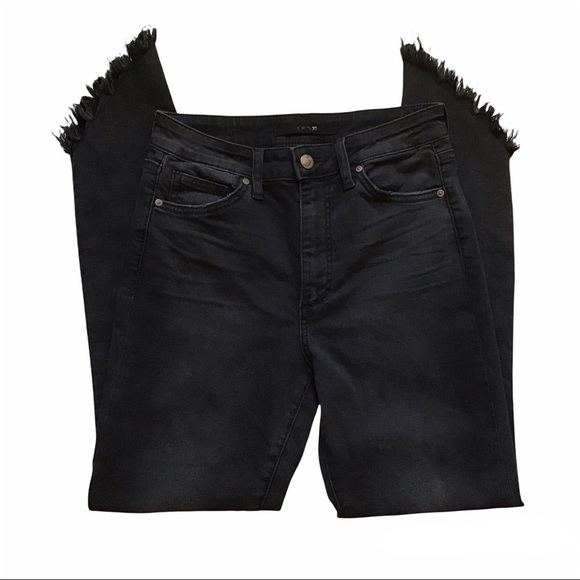 Joe's Jeans The Icon Ankle Tindall Flawless Asymmetrical Raw Hem Black J… - Picture 10 of 11